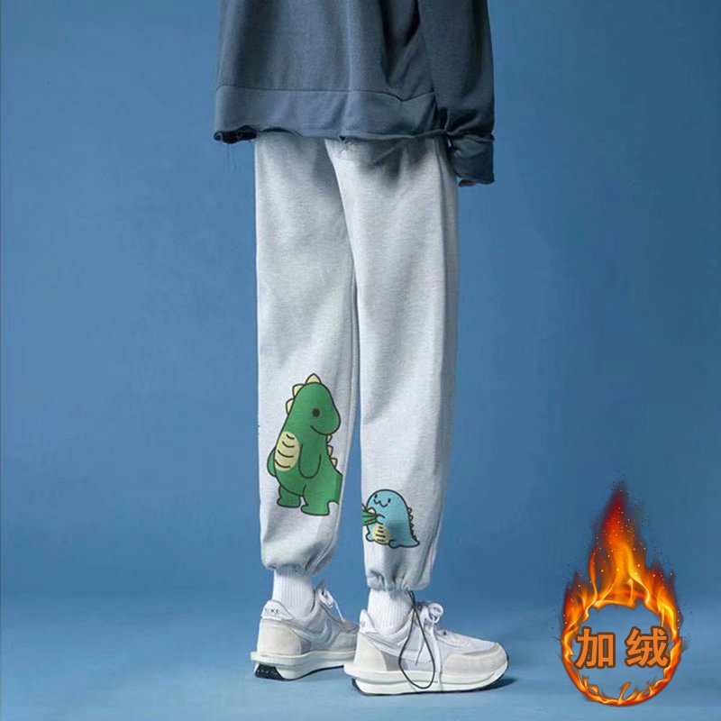 Quần jogger nam in hình khủng long size lớn S-3XL