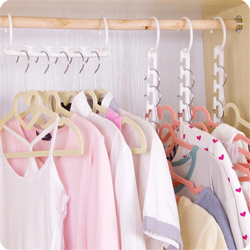 1 Móc Treo Quần Áo 5 Lỗ Bằng Nhựa Đa Năng Tiết Kiệm Không Gian