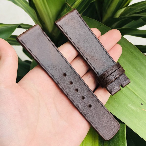 Dây Da Đồng Hồ Làm Theo Yêu Cầu Màu Nâu Handmade Libira Leather 16mm 17mm 18mm 19mm 20mm 21mm 22mm 23mm 24mm 25mm 26mm