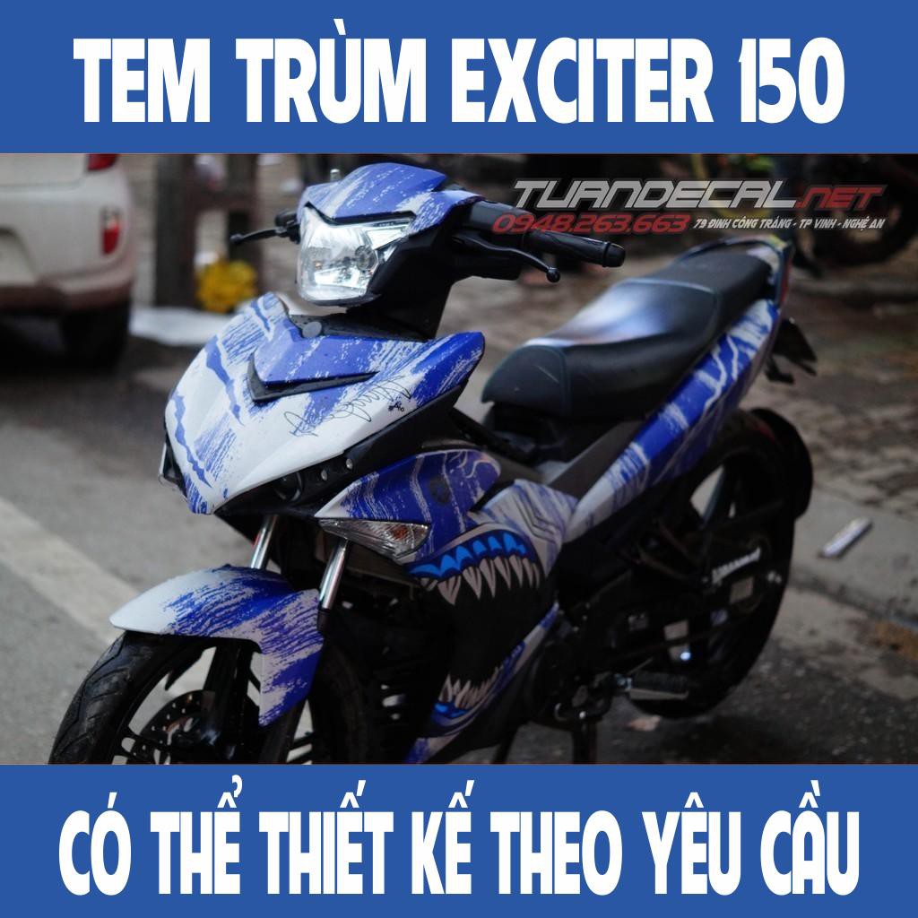 Tem Trùm Exciter 150 Cá Mập 5649 Đẹp - Đổi màu theo yêu cầu