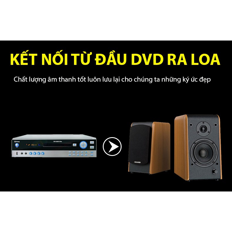 Dây loa đầu 3.5 ra 3 đầu hoa sen JSJ, 3.5mm Jack to 3 RCA Adapter Cable Audio Video AV Converter - Chính Hãng