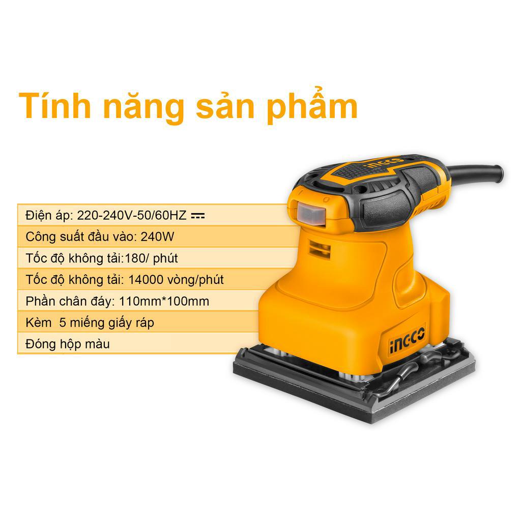 Máy chà nhám vuông 240W-110mmx100mm INGCO PS2408