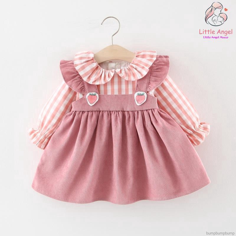 Đầm Bé Gái Tay Dài Phối Lưới