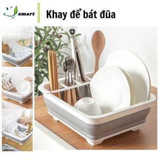 Giá đựng bát đĩa đa năng, Kệ bát đĩa để bàn bằng nhựa gấp gọn tiện dụng tiết kiệm diện tích