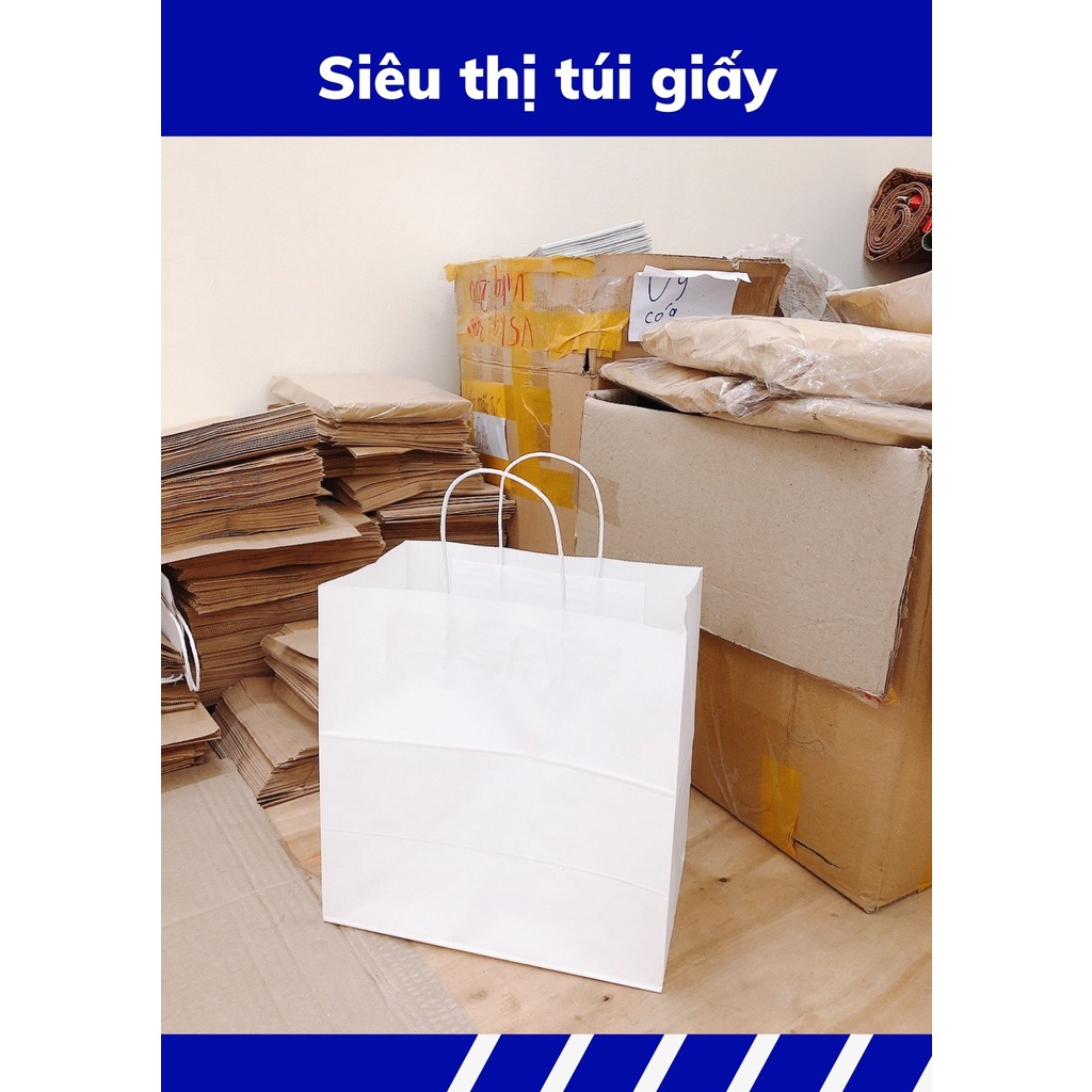 COMBO 10 CHIẾC TÚI GIẤY KRAFT S22: 28x17x29cm CÓ QUAI ( ẢNH THẬT)