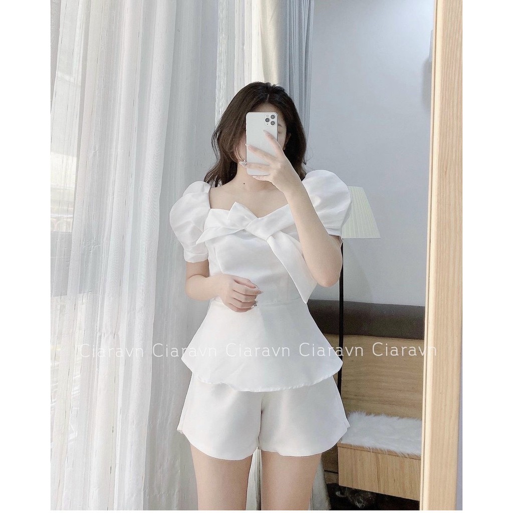 Set áo peplum cột nơ Siêu đẹp ạ 🌺
