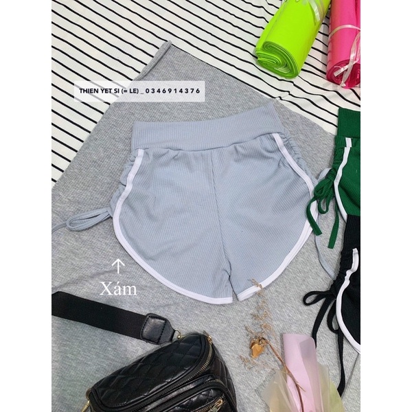 QUẦN ĐÙI VIỀN RÚT DÂY GYM THỂ THAO NỮ