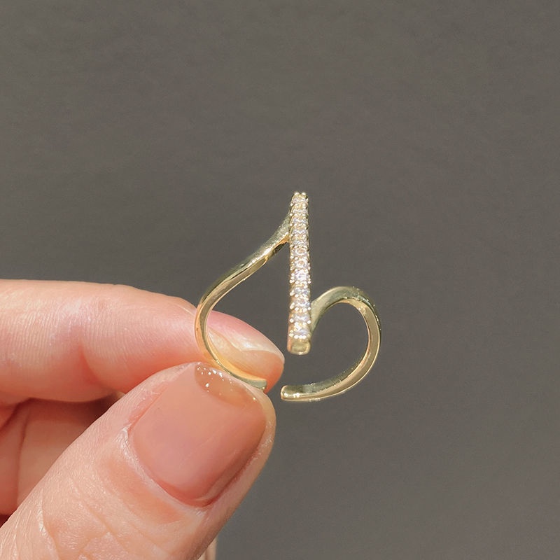 Nhẫn Nữ Kim Loại Tạo Hình Chữ Z Đính Đá Thời Trang Phong Cách Hàn Quốc