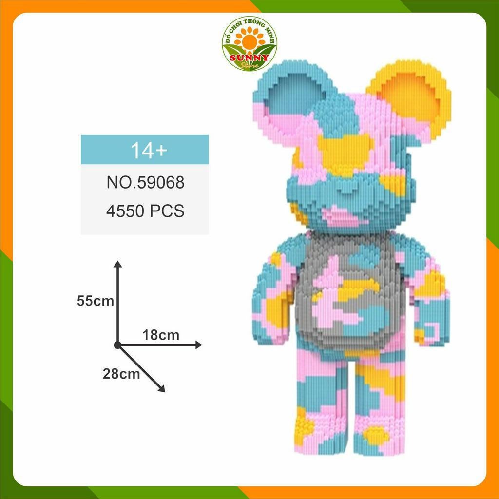 Đồ chơi lắp ghép Gấu Bearbrick cá tính - Mô hình lắp ghép 3D Gấu Bearbrick - Cao 55cm - 4600+pcs - Sunny