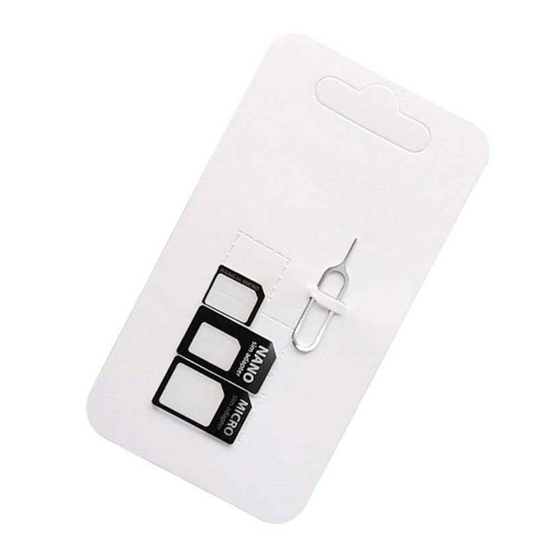 Đầu Chuyển Đổi Nano Sim Sang Micro Tiêu Chuẩn 4 Trong 1 Cho Iphone Samsung 4g Lte