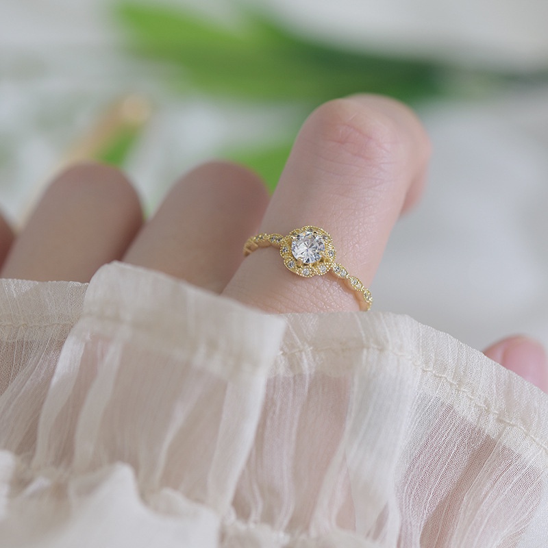 Nhẫn Hở Mạ Vàng 18 Đính Đá Zircon Thời Trang