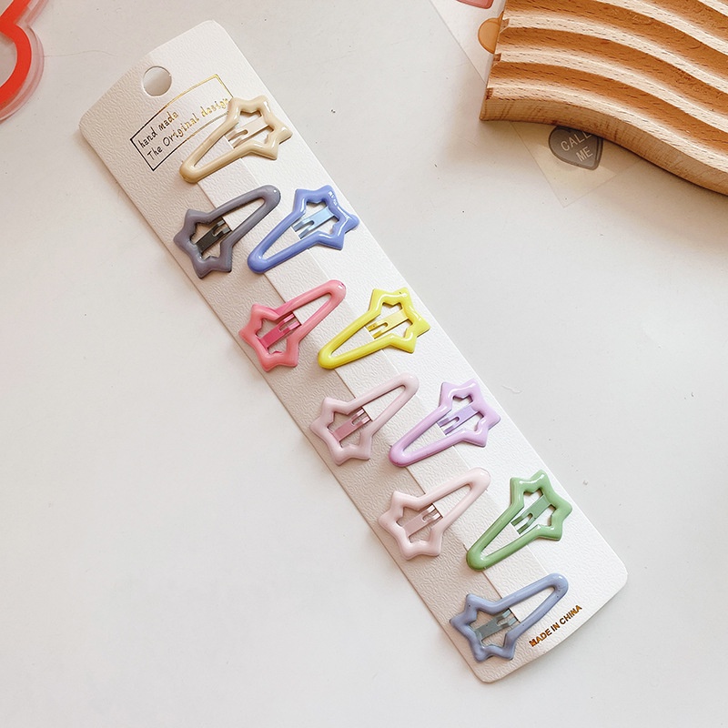 Set 10 Kẹp Tóc Hình Ngôi Sao Phong Cách Hàn Quốc Cho Bé Gái
