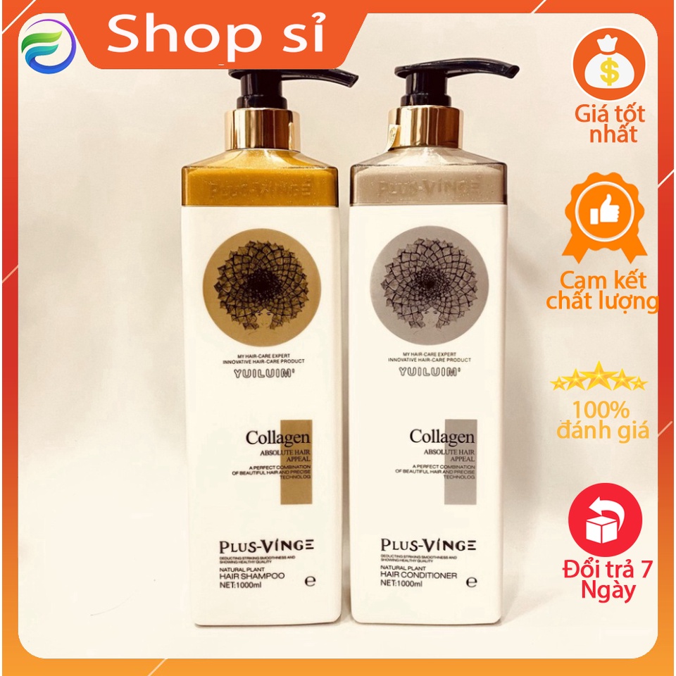 Gội Xả Kích Thích Mọc Tóc Và Phục Hồi VINGE COLLAGEN 1000ml