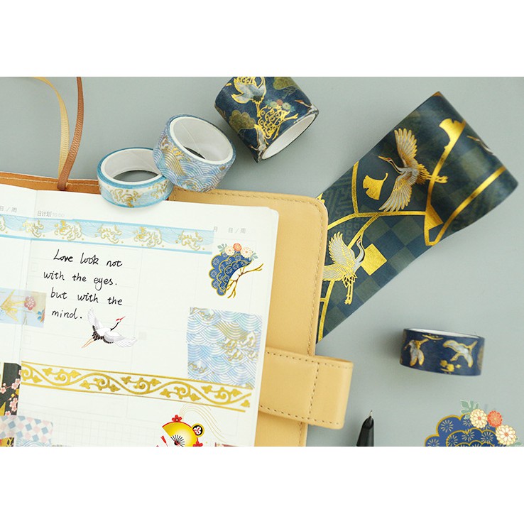 Bộ 5 Washi Tape Ánh Nhũ chủ đề cổ trang siêu dễ thương trang trí scrapbook, sổ tay planner,...