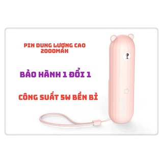 Quạt cầm tay bear gấu nâu mini đa năng - tích hợp sạc dự phòng - jisulife f8