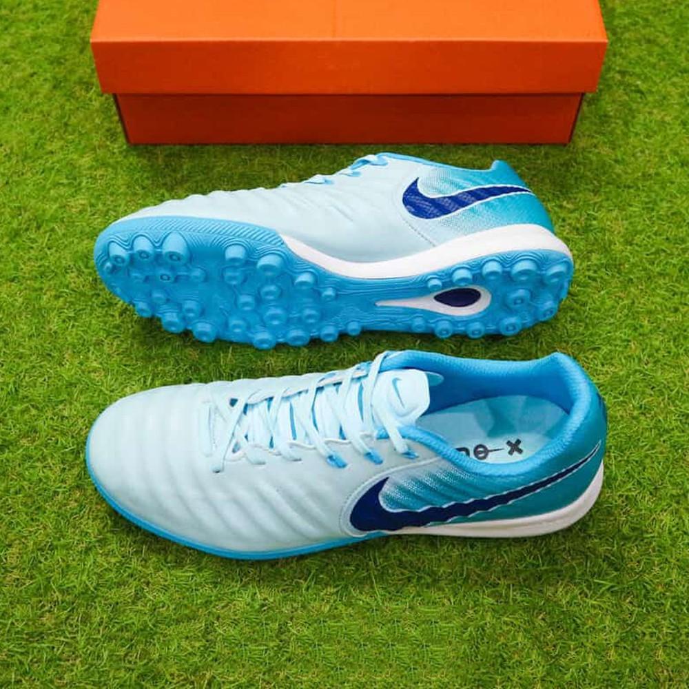 Giày Đá Bóng Tiempo LegendX 7 Pro Trắng Xanh TF