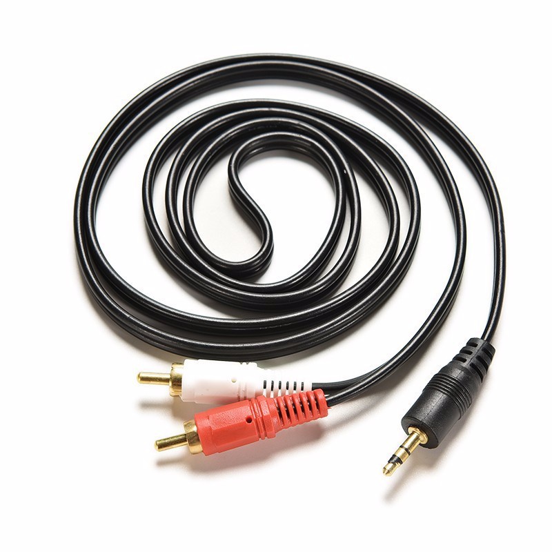 Cáp âm thanh 3.5mm ra 2 đầu hoa sen  - Hàng Nhập Khẩu