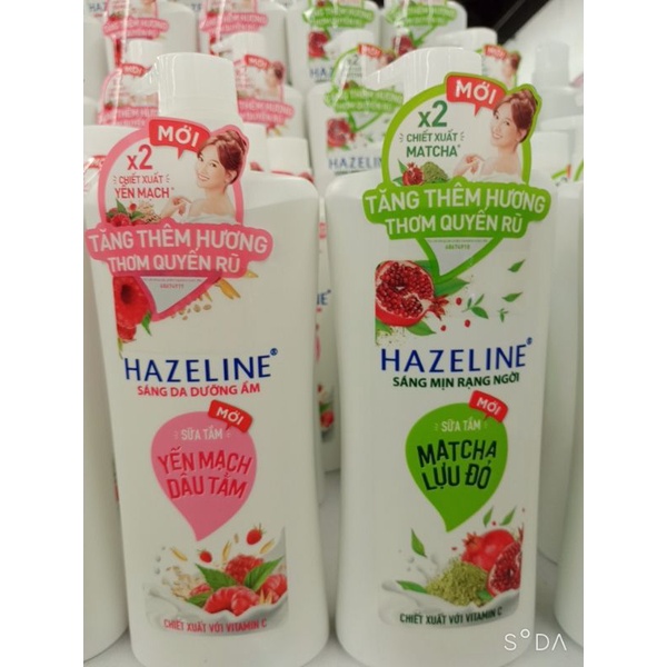 Sữa tắm Hazeline yến mạch dâu tằm/matchcha lựu đỏ