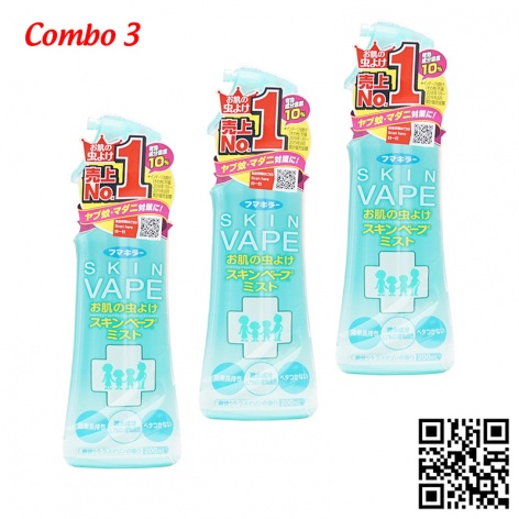 Combo 3 chai Xịt chống muỗi và côn trùng Kitty 200ml (Xịt muỗi Skin Vape)
