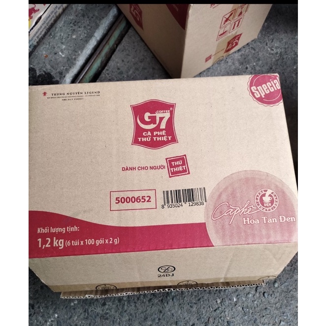 Đen không đường B100 Cà phê G7 hòa tan đen Bịch 100 sachets (Gói)