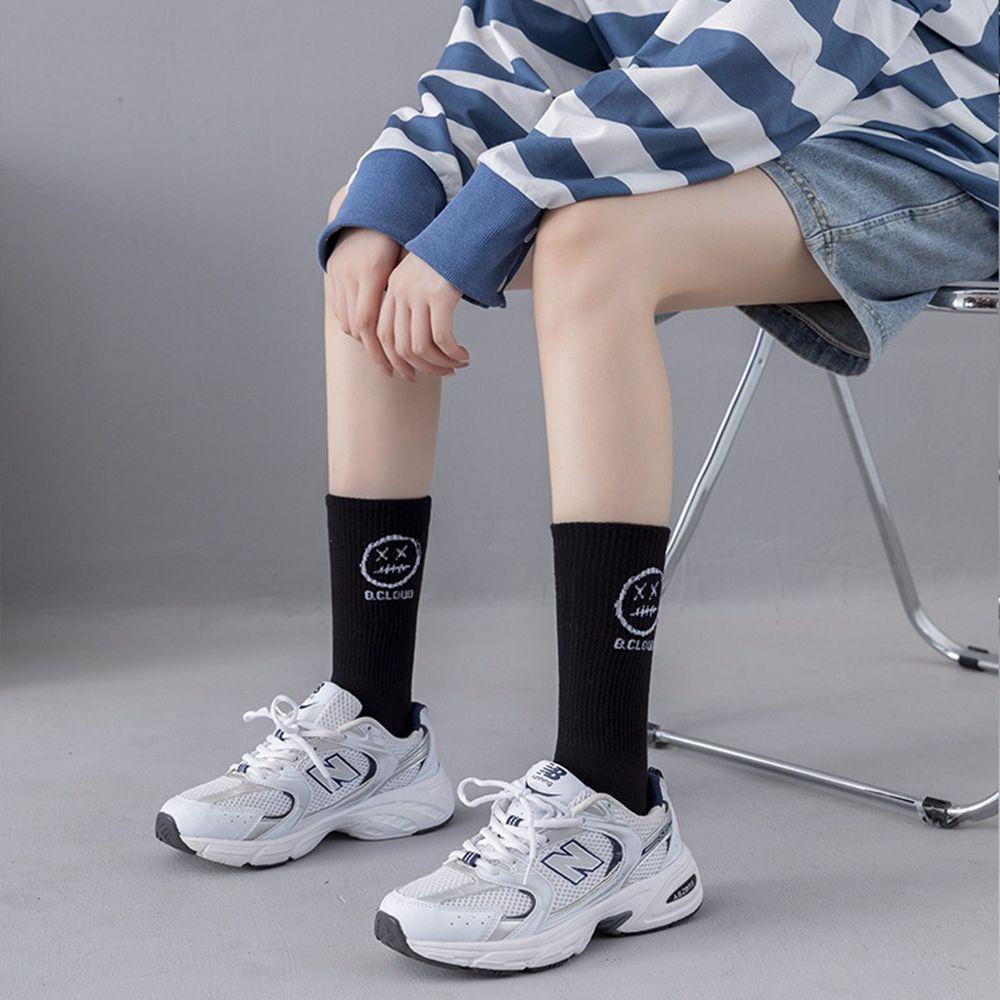 Vớ Cotton Mềm Thoáng Khí In Họa Tiết Mặt Cười Dễ Thương Cho Nam Và Nữ