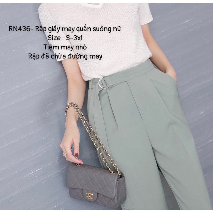 RN436_Rập giấy may quần ống rộng nữ