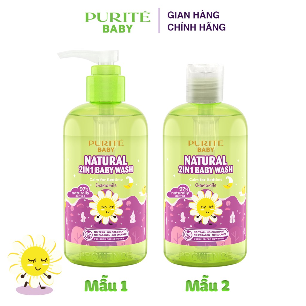 Combo 2 Sữa Tắm Gội Thiên Nhiên Cúc La Mã Purite Baby 500ml/chai | BigBuy360 - bigbuy360.vn