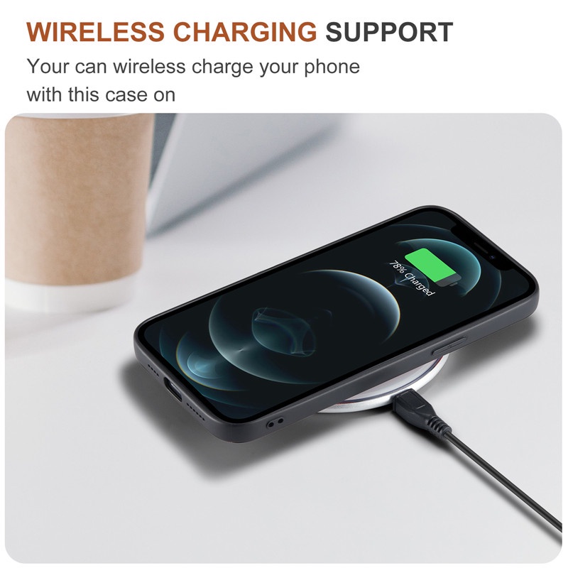 Bao da điện thoại dạng ví có ngăn đựng thẻ và sạc không dây thích hợp cho Iphone 7 8 Plus X Xr Xs 11 12 Pro Max Se2