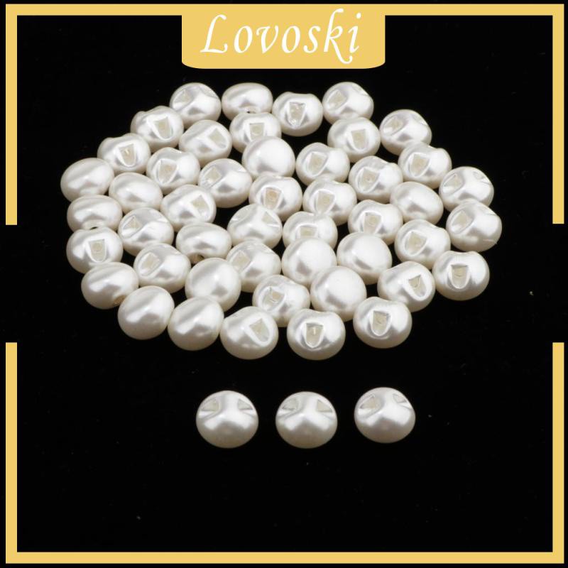 [Lovoski] 100 Nút Khâu Bằng Nhựa Đính Ngọc Trai Cho Váy Sơ Mi Thủ Công Khổng Lồ 10mm