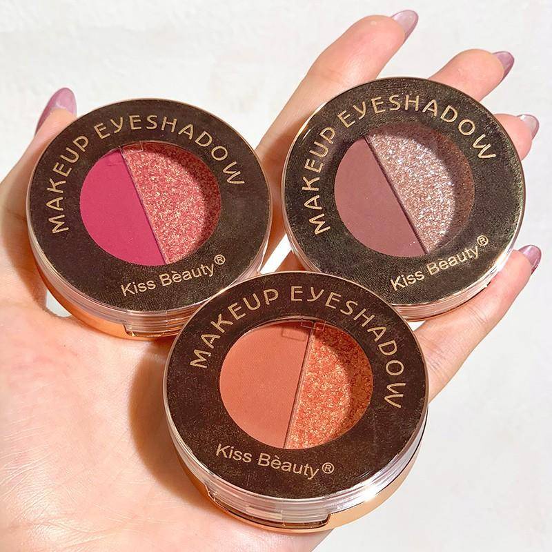 Bảng Phấn Mắt Kiss Beauty Hai Màu Lấp Lánh Và Chống Thấm Nước