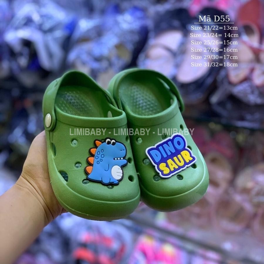 Dép sục bé trai bé gái DINO SAUR LIMIBABY khủng long êm chống trơn quai hậu cho trẻ em 1, 2, 3, 4, 5 tuổi D55
