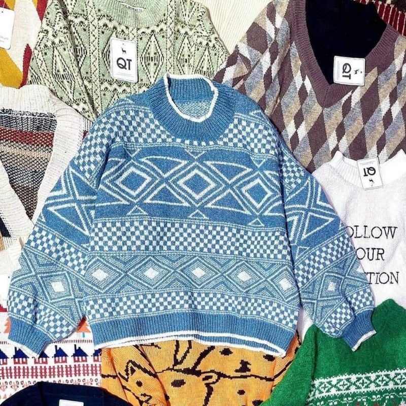 Áo len full hoạ tiết