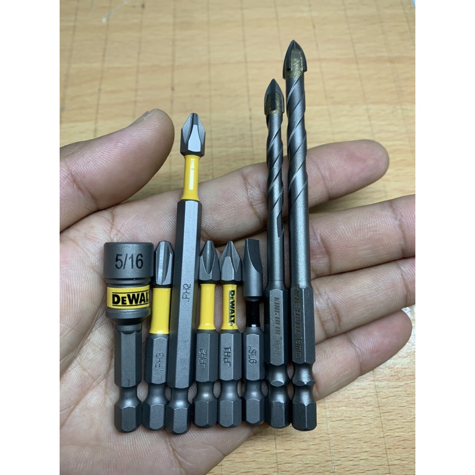 Bộ mũi vít - đầu tôn - mũi khoan tường gạch men thương hiệu Dewalt - King Blue chính hãng chất lượng cao
