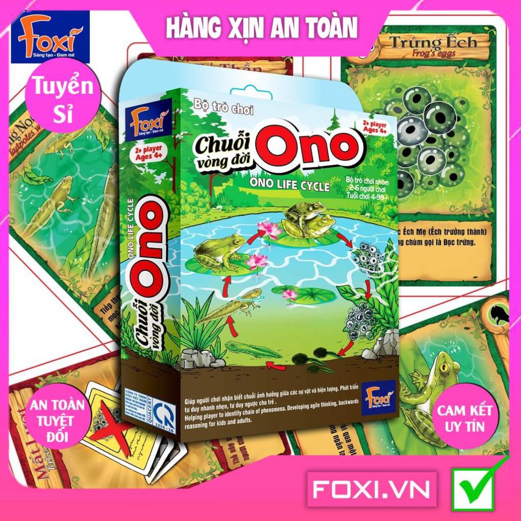 Flashcard-Chuỗi Ono vòng đời Ếch Bướm Foxi-thẻ glenndoman và boardgame thông minh-siêu rẻ-Giúpbé phát triển tư duy logic