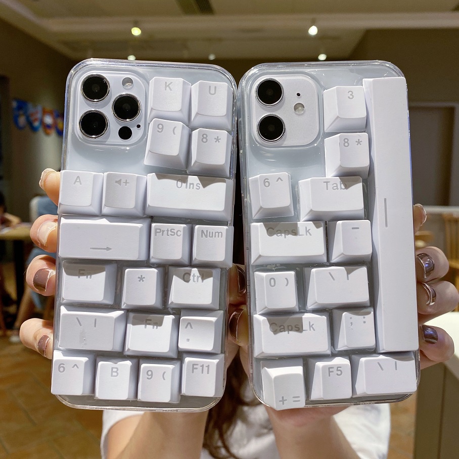 Ốp Điện Thoại Trong Suốt Chống Va Đập In Hình Bàn Phím Máy Tính Cho IPhone 13 12 11 Pro Max X XR XS Max 6 6S 7 8 Plus