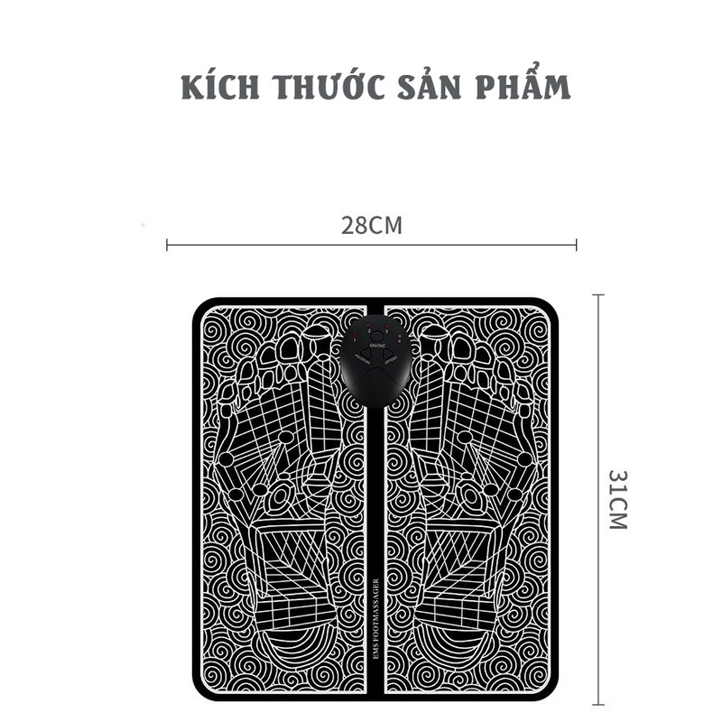 Máy massage bàn chân bấm huyệt đa điểm giảm tê cứng nhức mỏi, Thảm massage chân xung điện EMS
