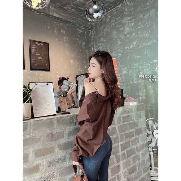 Quần jeans dài ôm rách