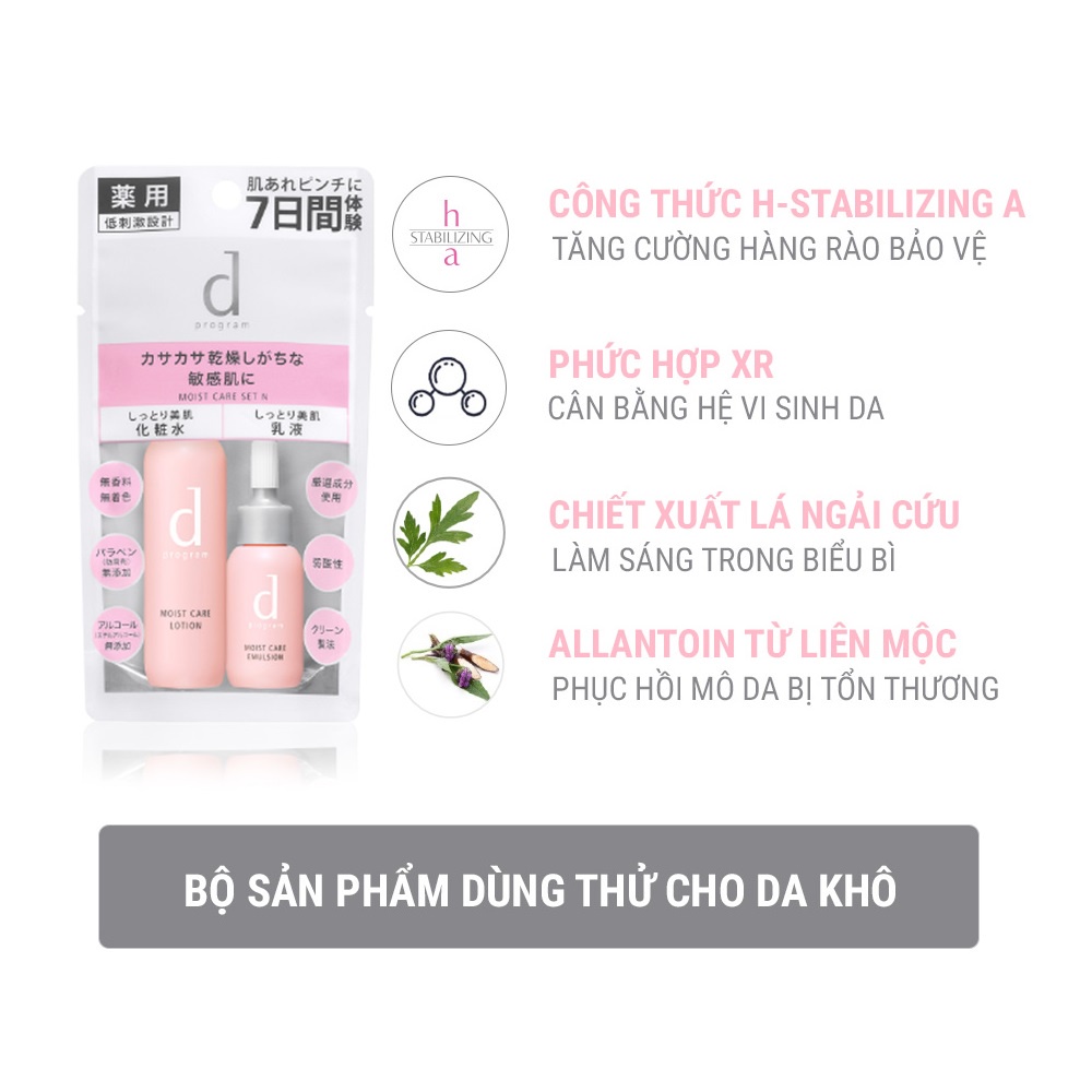 SET NƯỚC CÂN BẰNG DA VÀ SỮA DƯỠNG ẨM CHO DA KHÔ D PROGRAM NHẬT BẢN (SET MINI)