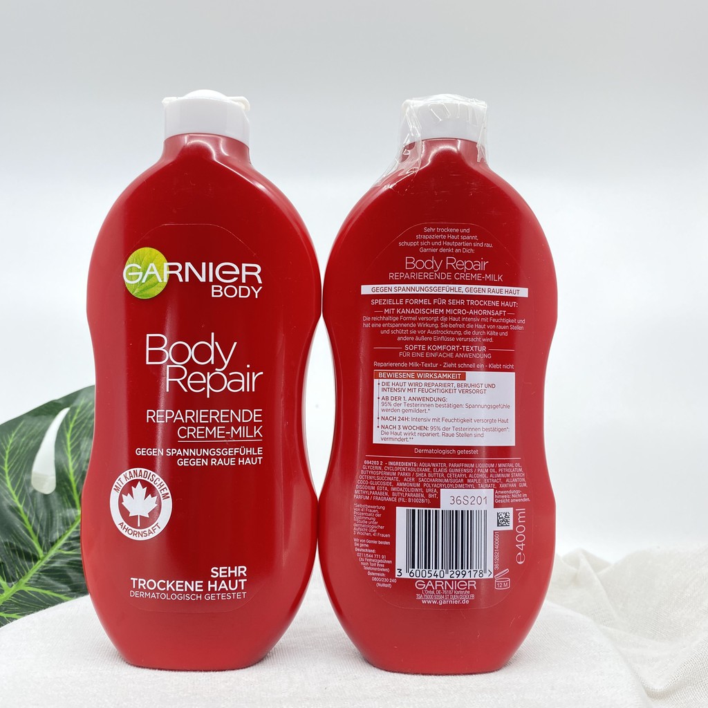 DƯỠNG THỂ Garnier Body Repair - Siêu dưỡng, siêu cấp ẩm cho da khô và rất khô- Hàng Đức chuẩn