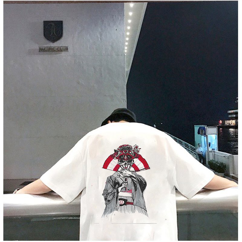 Áo thun unisex độc lạ phong cách Nhật Bản form rộng vải dày mịn 2019T1846