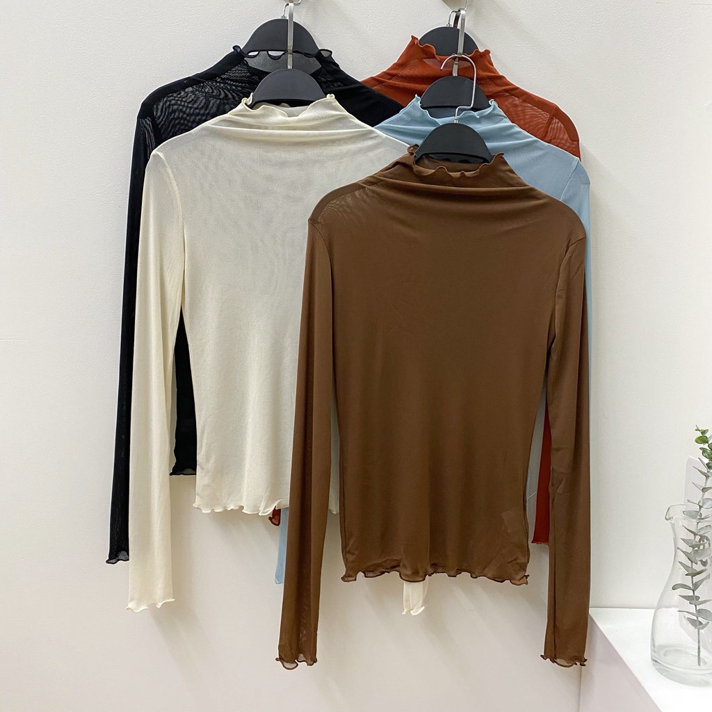 [SALE UP TO 50%] Áo thun cổ cao cuốn biên tay dài LENCLOTHING 7571