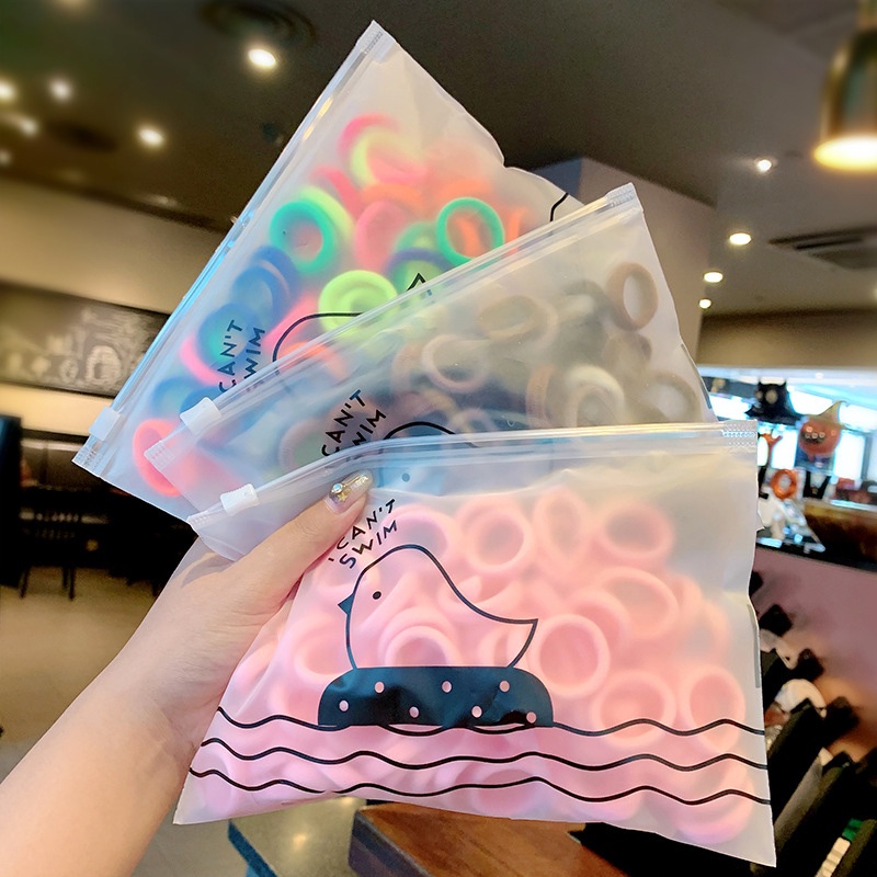 Set 10 / 50 / 100 Dây Thun Buộc Tóc Nhiều Màu Sắc Cho Bé Gái