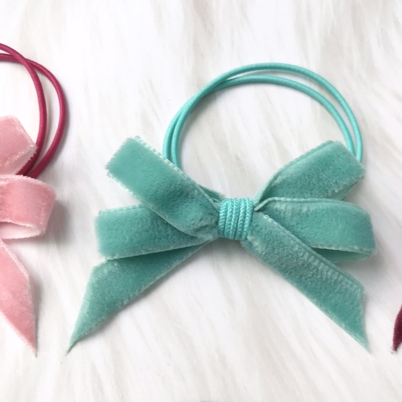 Dây buộc tóc nơ nhung 4 cánh 9 màu dễ thương cho bạn gái