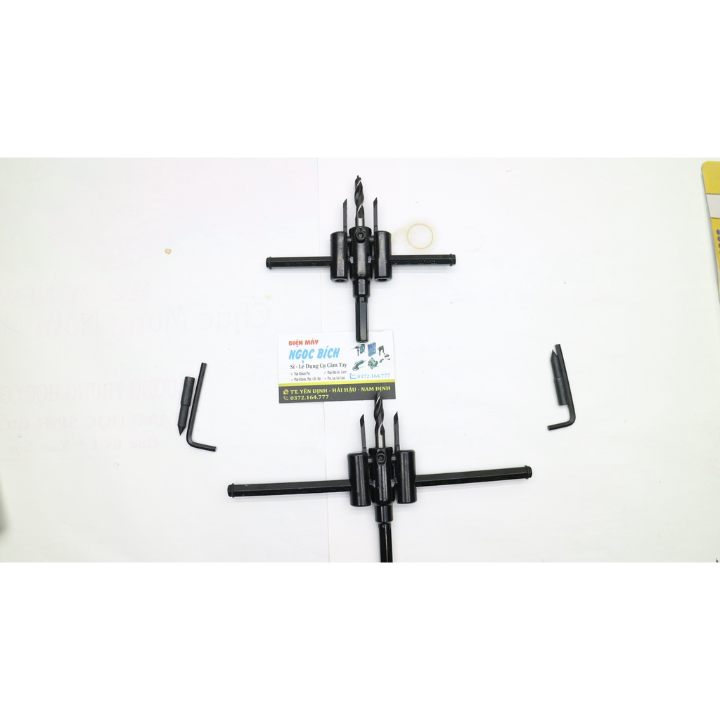 Mũi Khoan Khoét Lỗ Thùng Loa, Lỗ Đèn Thạch Cao Âm Trần 120mm 200mm(Bộ Mũi Khoét Lỗ Gỗ Thạch Cao Trần)