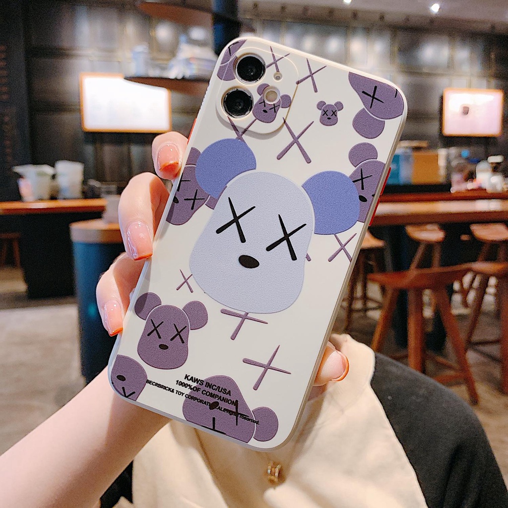 Ốp điện thoại TPU mềm chống sốc viền thẳng in hình KAWS thích hợp cho Iphone 11 12 13 pro Promax mini Xs Max Xr 7 8 +