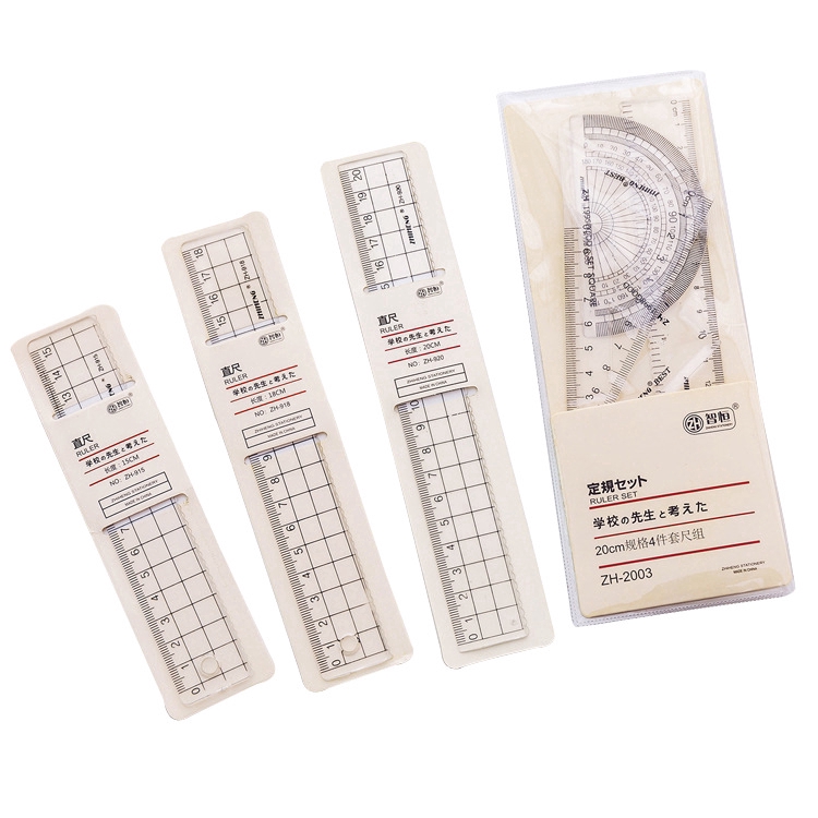 Bộ 4 Thước Kẻ Trong Suốt 15cm Cho Học Sinh