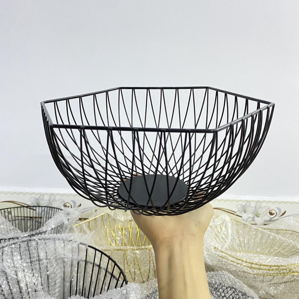Rổ kim loại đựng trái cây trang trí đa năng, có ảnh thật nhiều mẫu lựa chọn
