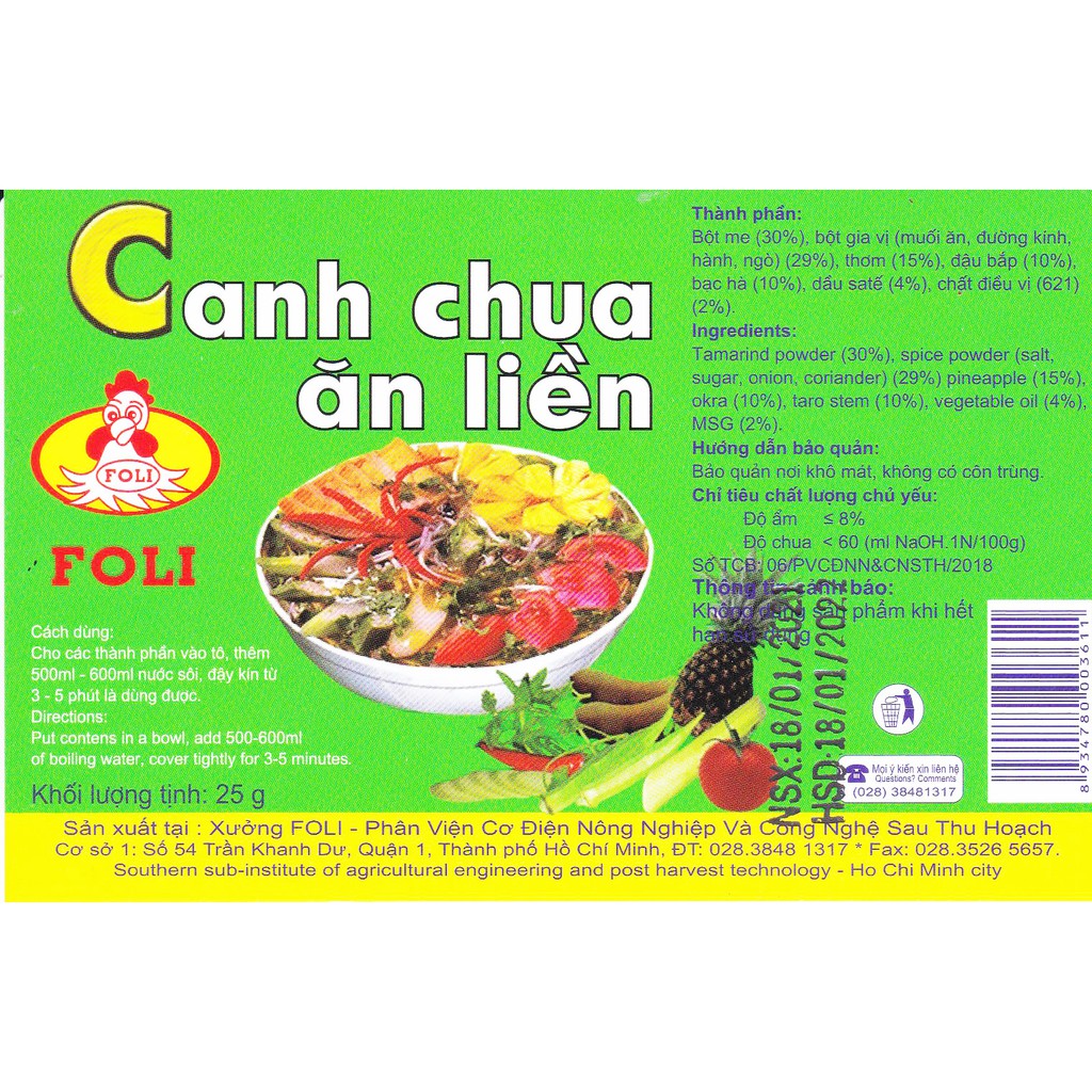COMBO 5 GÓI CANH CHUA ĂN LIỀN