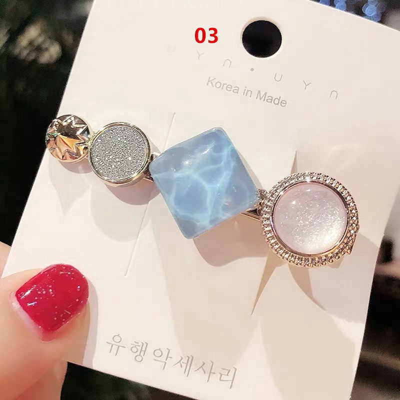 Kẹp tóc kim loại đính đá xinh xắn thời trang dành cho nữ