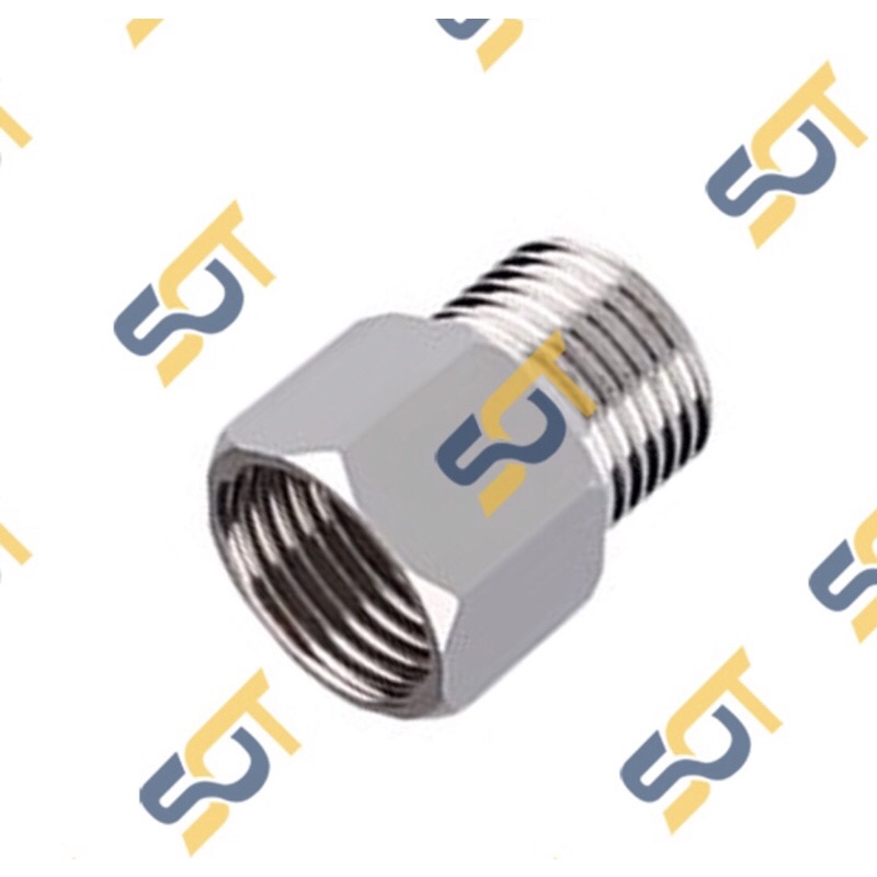 [INOX GIÁ RẺ] Đầu nối ren inox 1/2 (21mm) 3/4 (27mm) kép lơ cả rá măng sông nối ren ống nước - Inox bóng